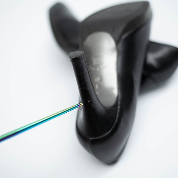 Via Spiga Platform Heels Women’s 6 Black Leather Pumps Made in Italy Career Goth - Picture 11 of 11